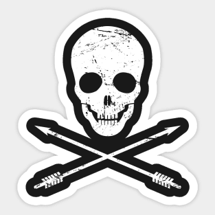 Skull and Arrows Archery Sticker